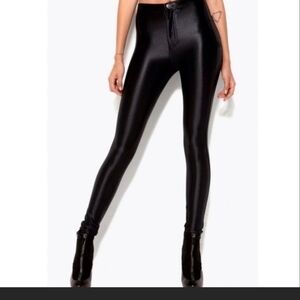 American Apparel Black Shiny Disco Pants